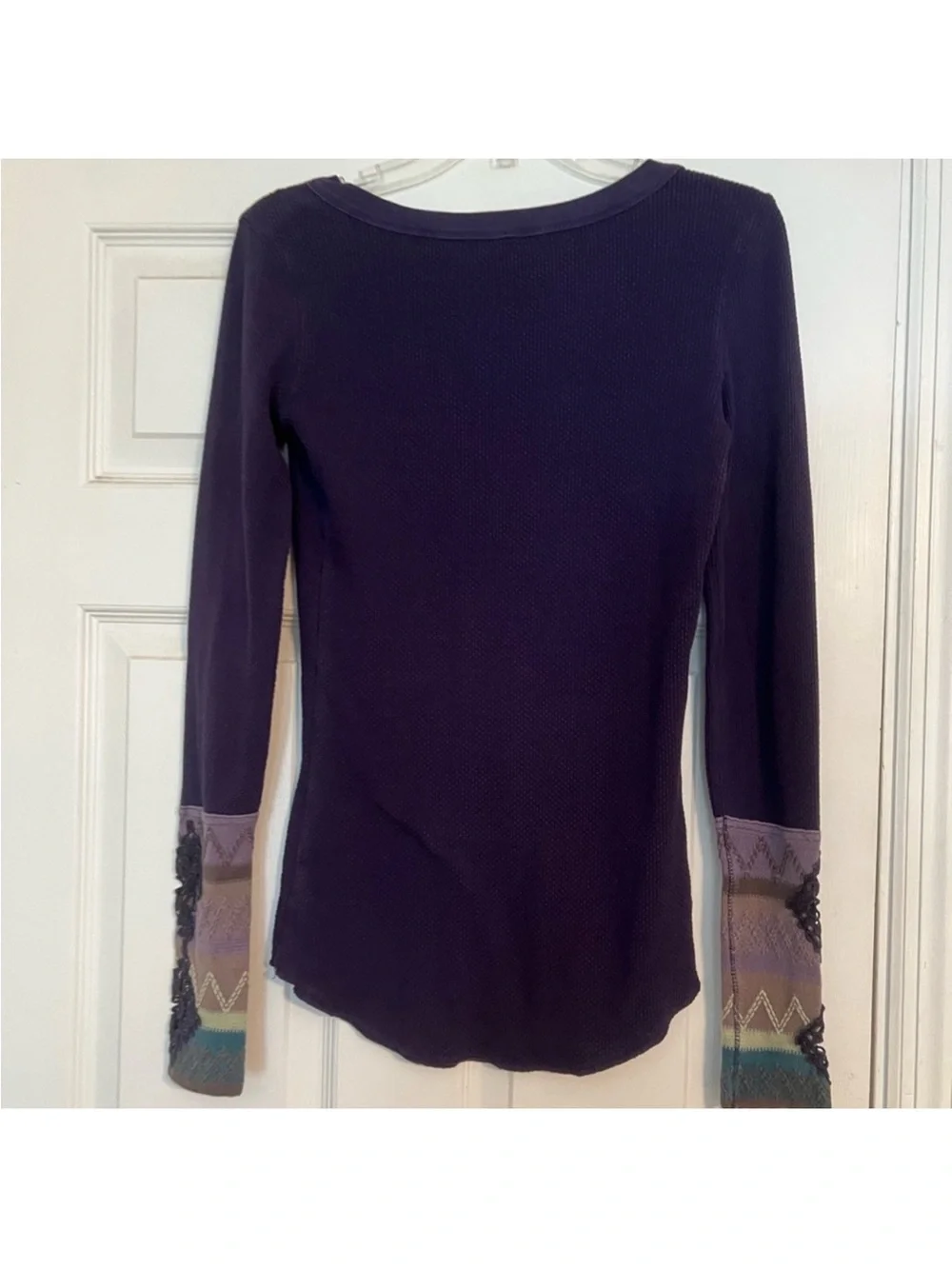 Free People Kombucha Crochet Cuff Thermal purple